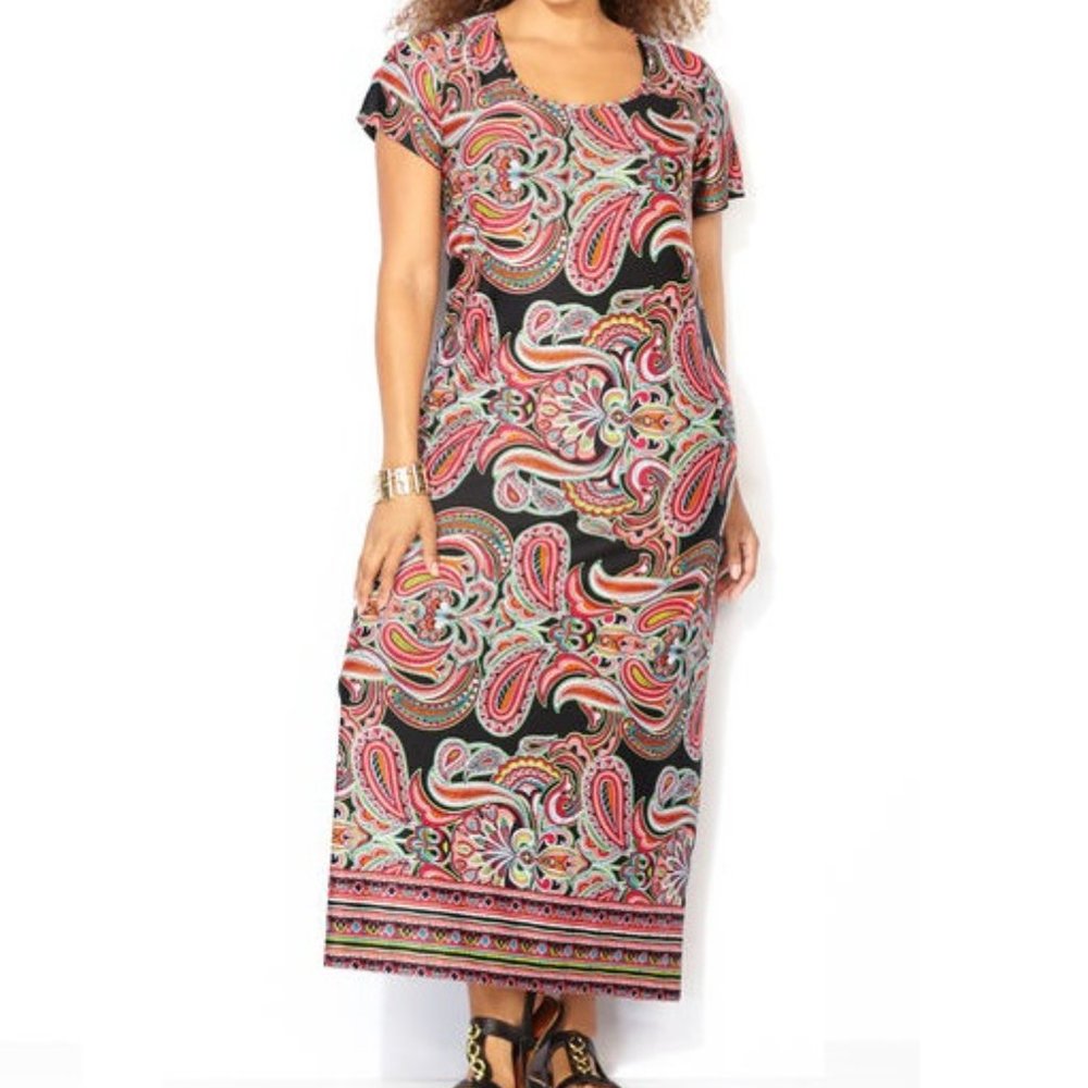 Avenue Paisley-Print Versatile Maxi Dress Size 22/24